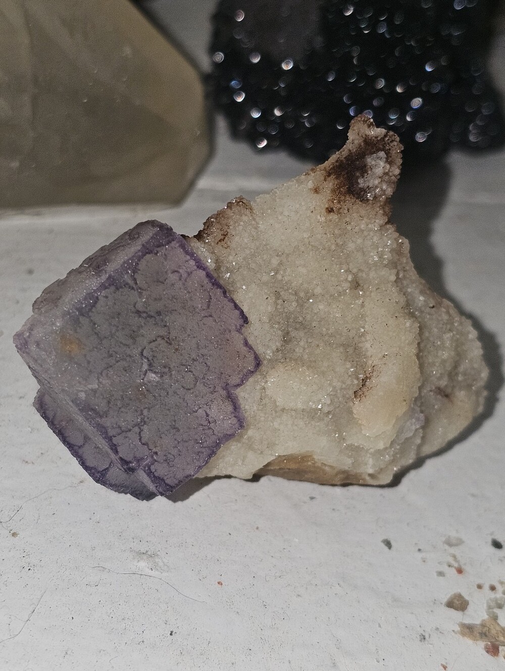 QR Code Fluorite On Quartz
